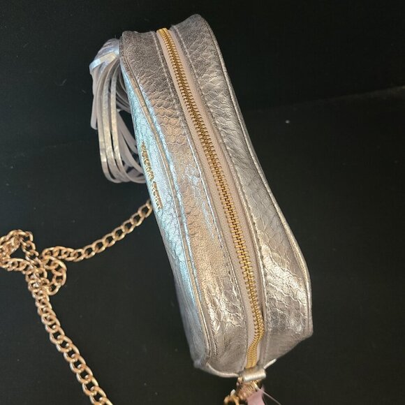 Victoria's Secret Silver Crossbody Purse w/Gold Chain Still Has Retail Tags - Picture 5 of 12